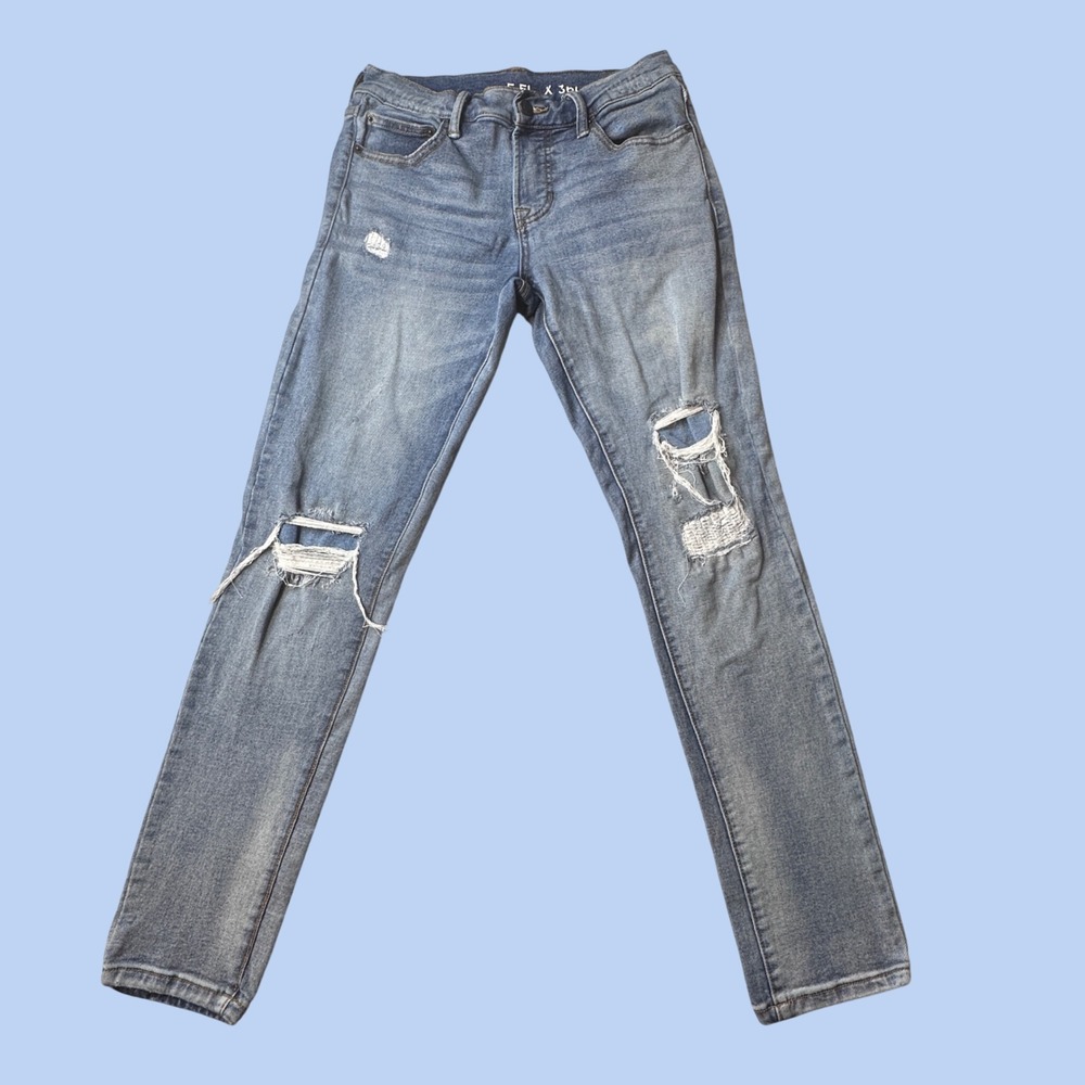 Arizona Jean Co Jeans Mens 29x30 (30x29) Blue Skinny Distressed Stretch Denim